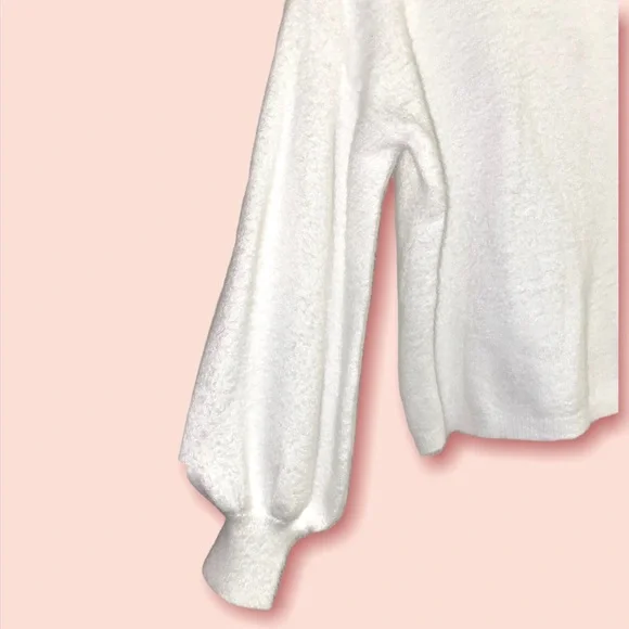 Rachel Roy fuzzy ivory felicity sweater NWT! Large - Picture 6 of 9